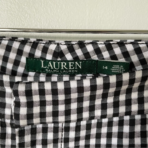 Ralph Lauren Black and White Gingham Dress Pants Size 14 - Picture 5 of 5